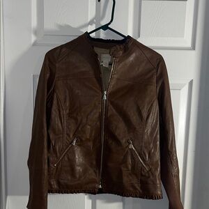 Chico’s Rich Brown Leather Jacket